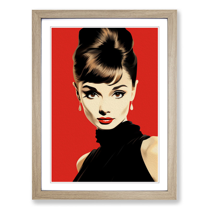 Single Picture Frame Print on Wood, 46cm H x 34cm W, Oak Framed