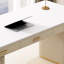 Bureau de direction blanc rectangulaire en pierre frittée avec tiroirs-689005408-689005410
