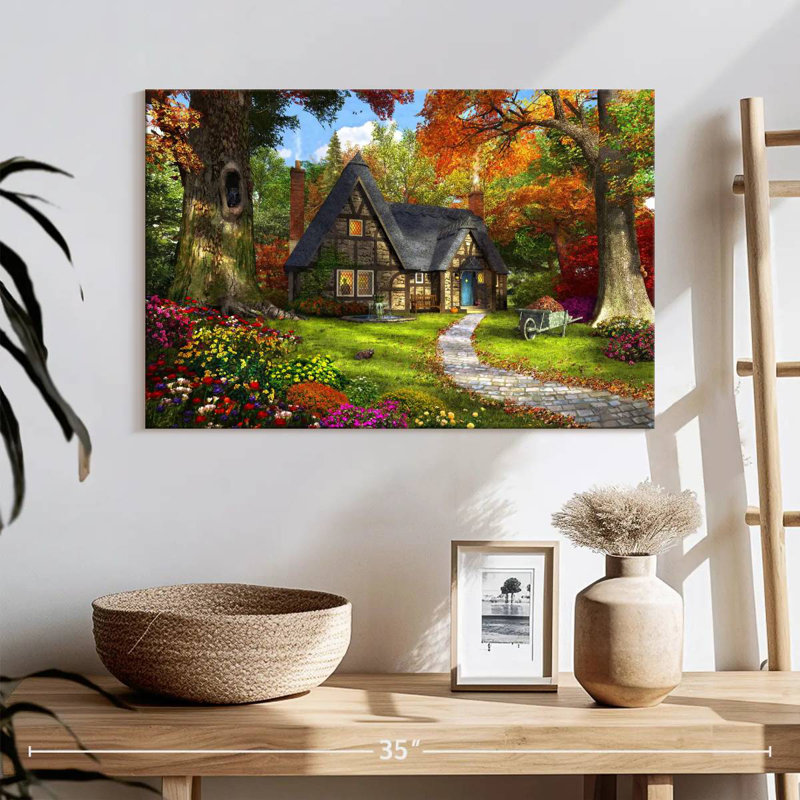 Lilie le petit chalet d'automne, H 16 po x l 24 po