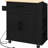 Black Kitchen Island Cart With Ac Outlets And Ports Storage, Microwave Stand, Towel Rack & Spice Rolling , Rack,