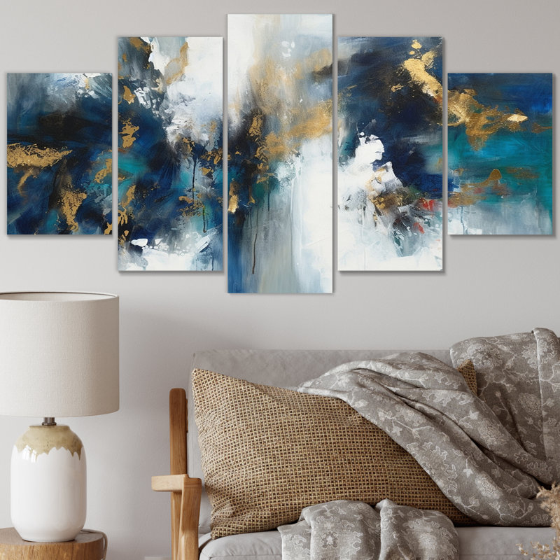 Radiant Muse Émergence - Impression sur toile abstraite - 5 panneaux