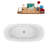 59" Streamline Clawfoot Soaking Acrylic Bathtub With Drain, Clawfeet, and Bamboo Tray-1186038352-1197214907