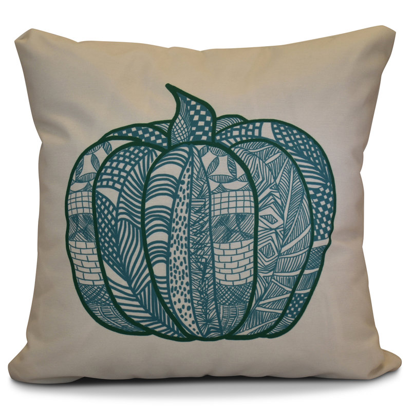 Flipping For Fall Reversible Throw Pillow, Teal