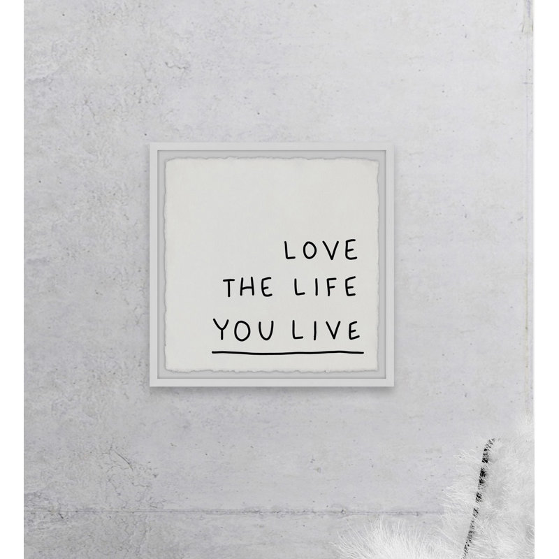 «Live and Love», reproduction d'art sur bois encadrée, H 24 po x l 24 po x P 1,5 po
