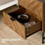 Hopkint Bedside Table with Two Drawers Cabinet Storage Unit Walnut Brown