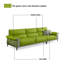 Canapé modulaire kaki en cuir véritable-235175761