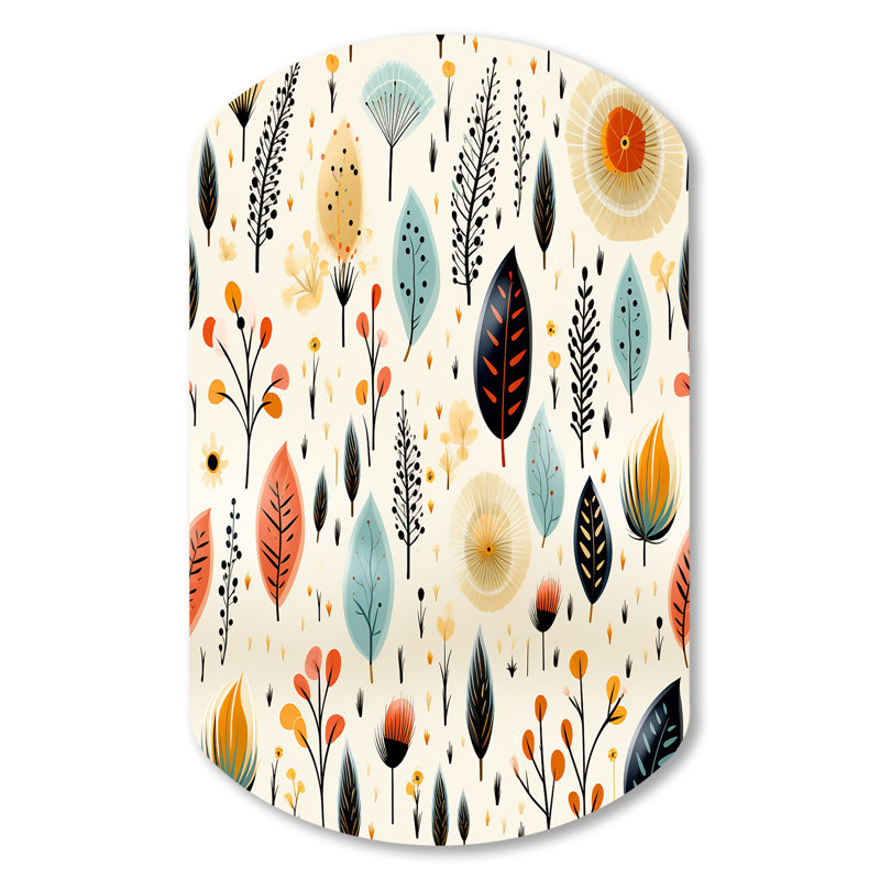 Peraz - art mural floral irrégulier en métal, H 31 po x l 19 po