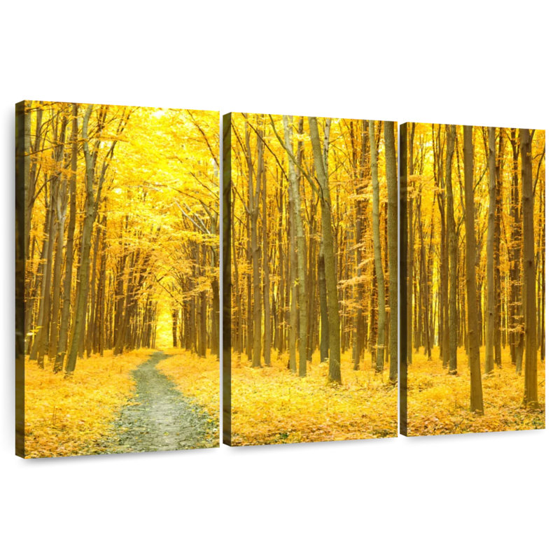 Harnek Walk Through Autumn Forest, 20" H x 33" W