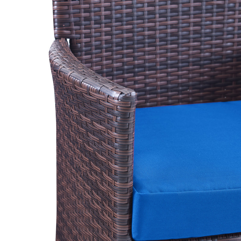 Ensemble de conversation avec coussin 4 pièces Morrisania, Bleu marine foncé