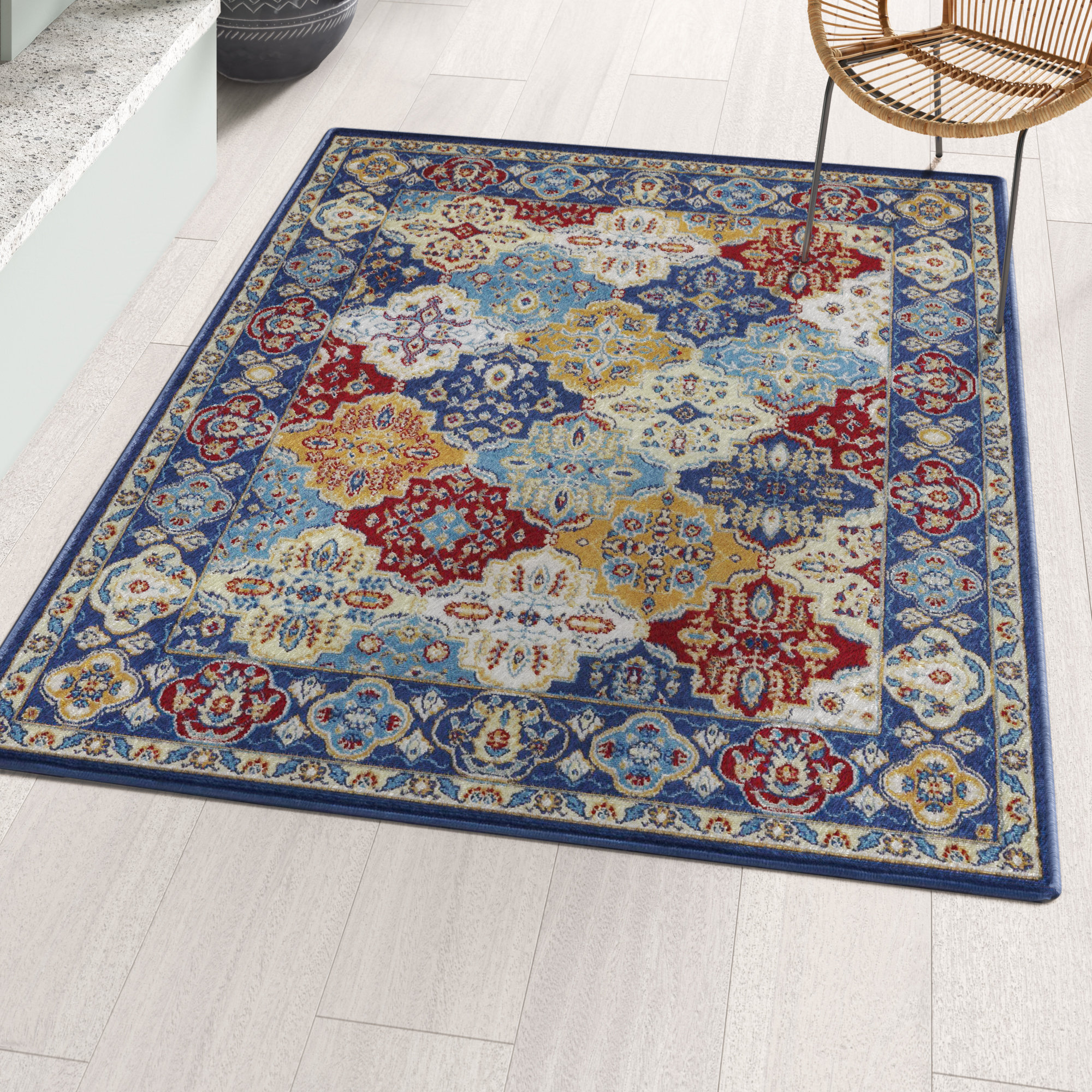 Blue Elephant Pomerleau Persian Brown/Blue Rug & Reviews | Wayfair.co.uk