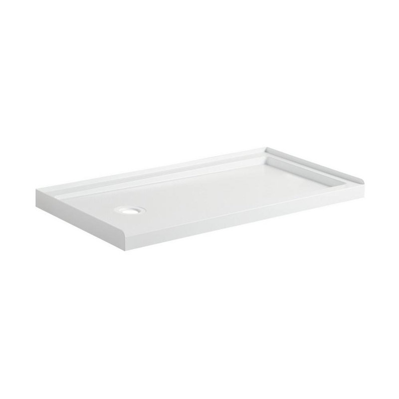 60'' W 32'' D Rectangular Single Shower Base, Right Drain
