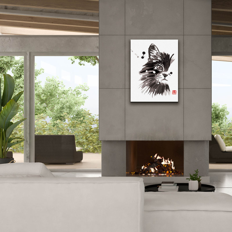 'Half Cat' by Pechane, Canvas Wall Art, 34" H x 26" W x 1.5" D