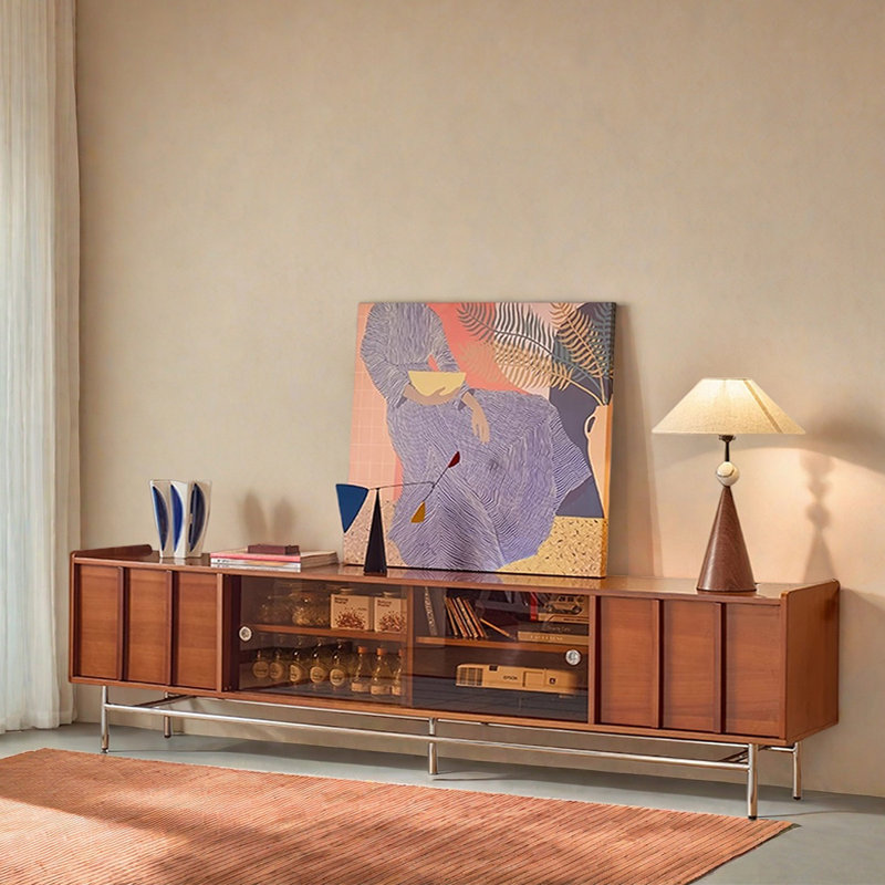Meuble télé rétro rétro, H 24,8 po x L 86,61 po x l 15,74 po