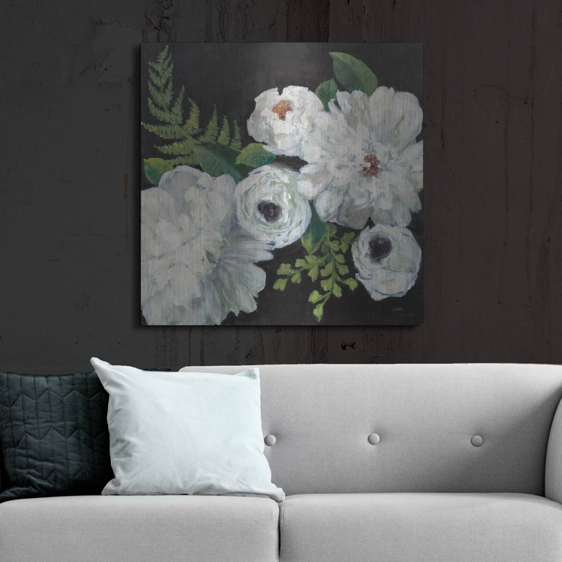«Midnight Bouquet 1» par Julia Purinton, art mural en métal, H 36 po x l 36 po