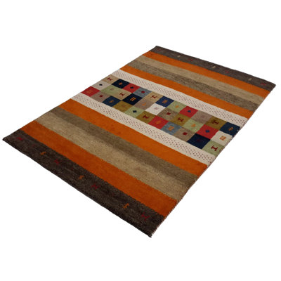 Annelieke Oriental Handmade Rectangle 4' x 6' Wool/Cotton Area Rug in Orange/Brown/Green
