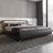 Charlesten Vegan Leather Platform LED Lights Bed with Wooden Slats and Adjustable Headboard, RGB Lighting & Music Sync, No Box Spring Needed-852362831-852362832