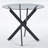 Round Dining Table with cross metal leg and tempered glass-2094063322-2095775445-2103568127