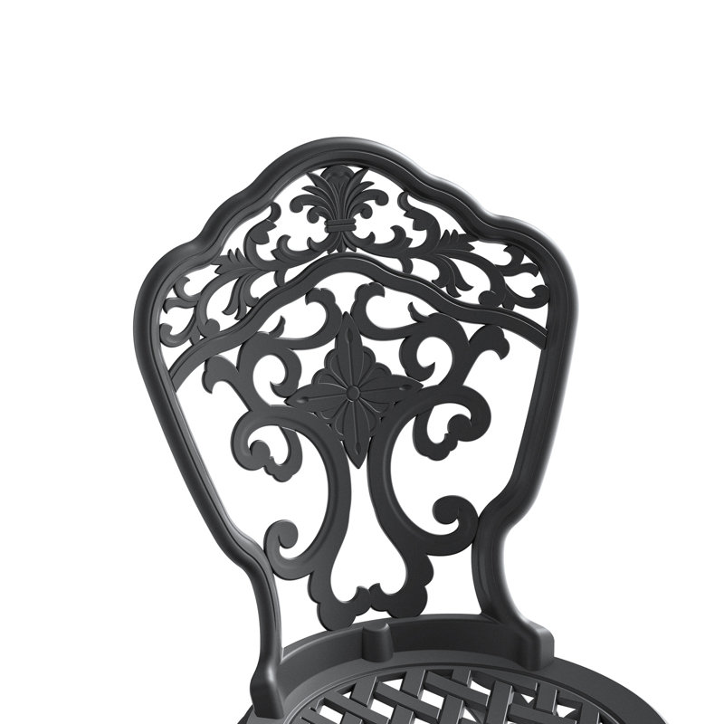 7 salles à manger en aluminium coulé pour l'extérieur, structure noire, terrasses ergonomiques toutes saisons, structure