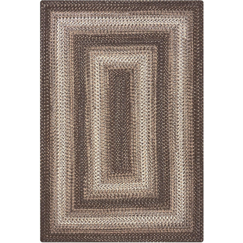  Braided Rug Reversible and Pet Friendly Washable Indoor/Outdoor Ivory/Beige Rug, Rectangle 5' x 8'