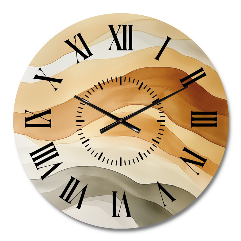 Horloge murale en argile douce Soft I Ripple I - moderne, Médium