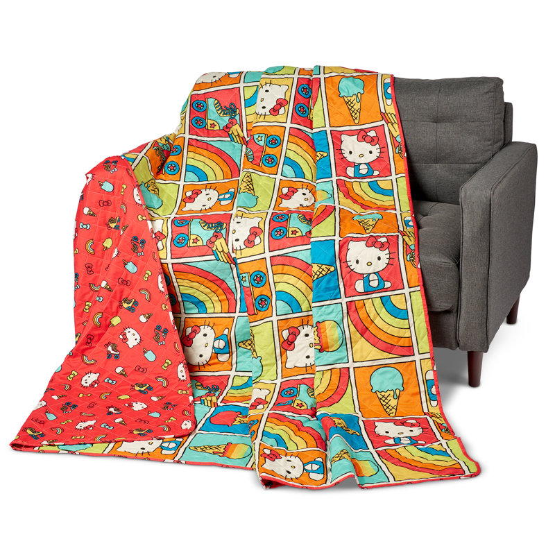Couverture Sanpi Hello Kitty Rainbow, Rouge, Grand lit