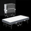 Lit escamotable extra-pliable en métal extra-long avec tête de lit ajustable, noir mat