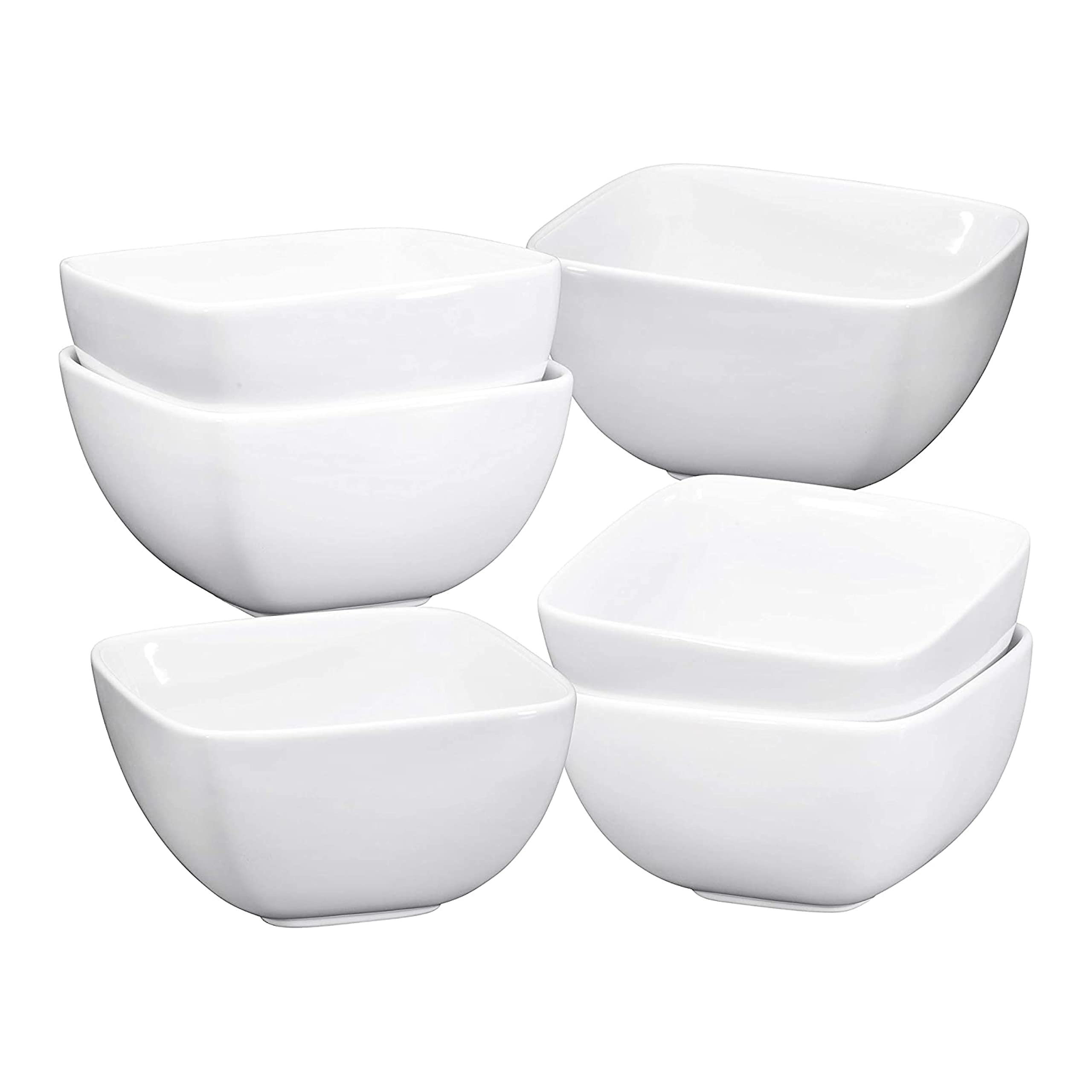 Latitude Run 26 oz Ceramic Square Soup Bowl Set of 6, 26 Ounces Large Ceramic Ombre Color Soup Bowls for Kitchen, Side Dish, Soup, Cereal Bowl Set or