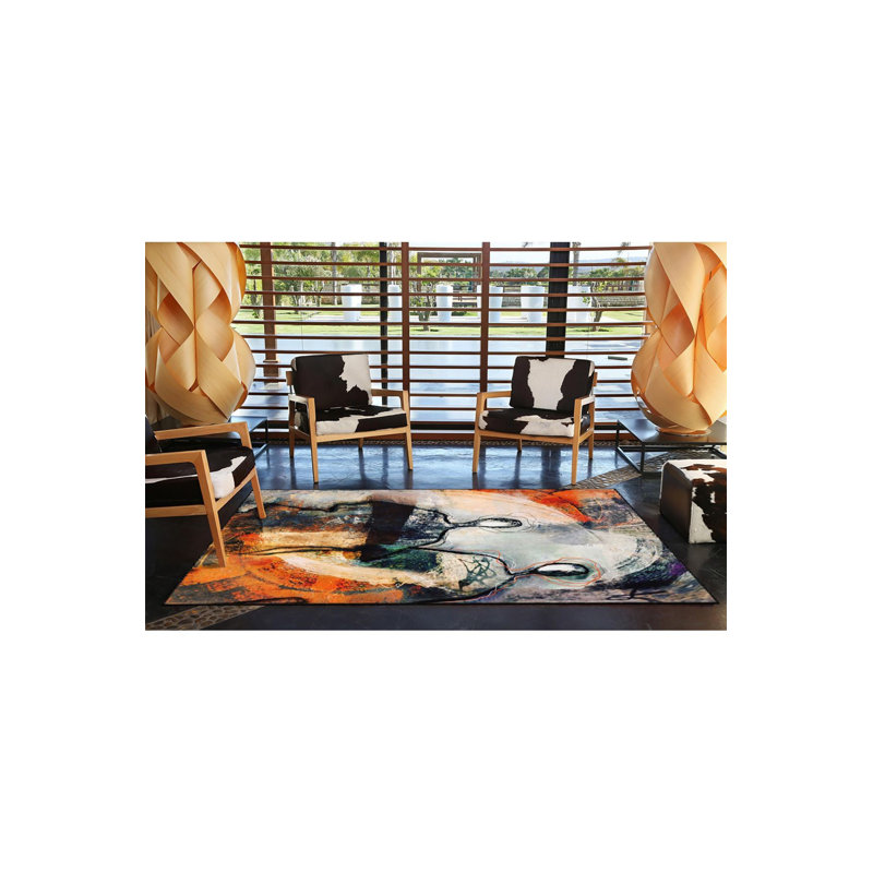 Tapis décoratif tissé à la machine, Sous-tapis rectangulaire de 3 pi 3 po x 4 pi 11 po