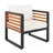 Outdoor 5-Person Sofa Seating Group with Removable Cushion and Acacia Wood Tabletop-2057634333