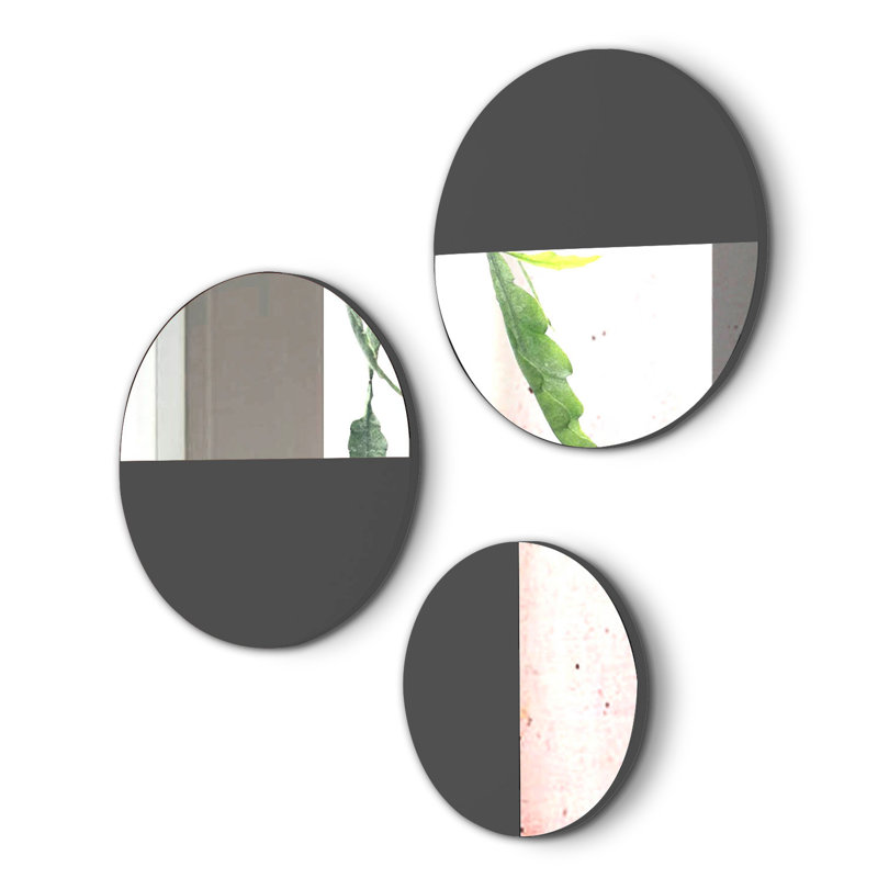 Mcree Flat Wall Mirror, Jet Black