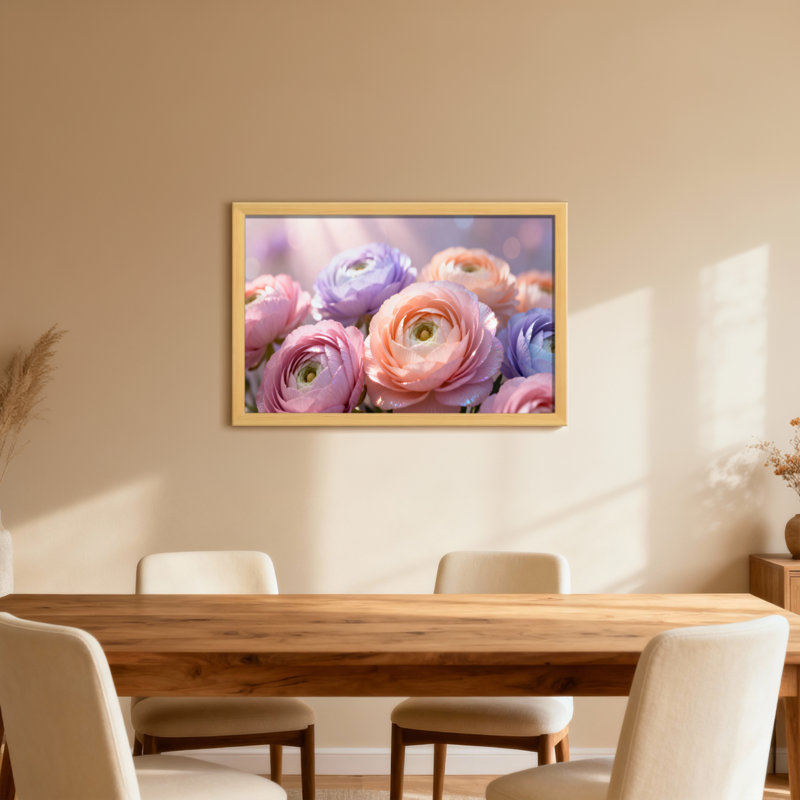 Plantes et fleurs Fleurs pastel Douces couleurs délicates pétales délicats, H 24 po x l 36 po, Toile tendue