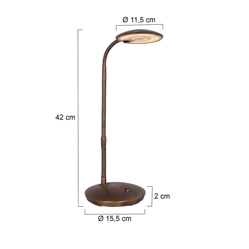 Core Adjustable Metal Desk Lamp, Brown