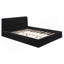 Grand lit plateforme tapissier, noir