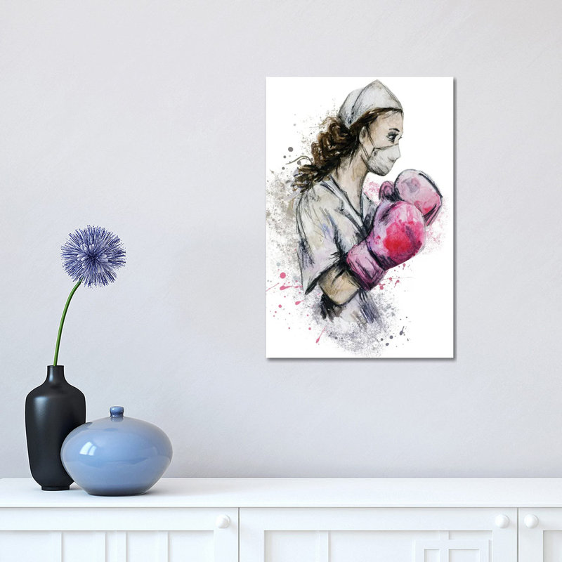 Fighting Nurse II 1 Piece Wrapped Canvas Wall Art, 30.48 cm H x 45.72 cm W