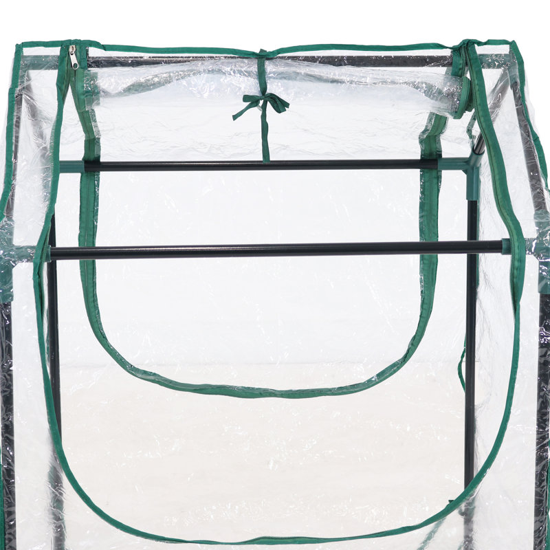 Clear PVC and Steel Raised Garden Bed with Greenhouse Cover