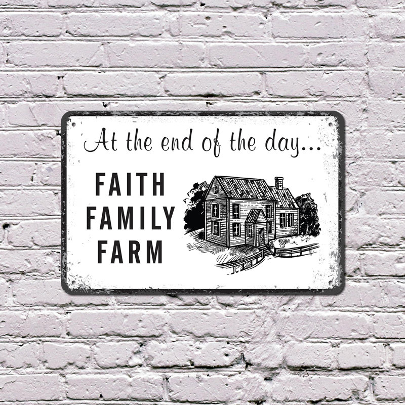 Enseigne en plastique 8 po x 12 po Faith Family Farm
