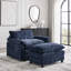 Chaise d'appoint moderne avec repose-pieds, tissu chenille, structure en bois massif-935614722
