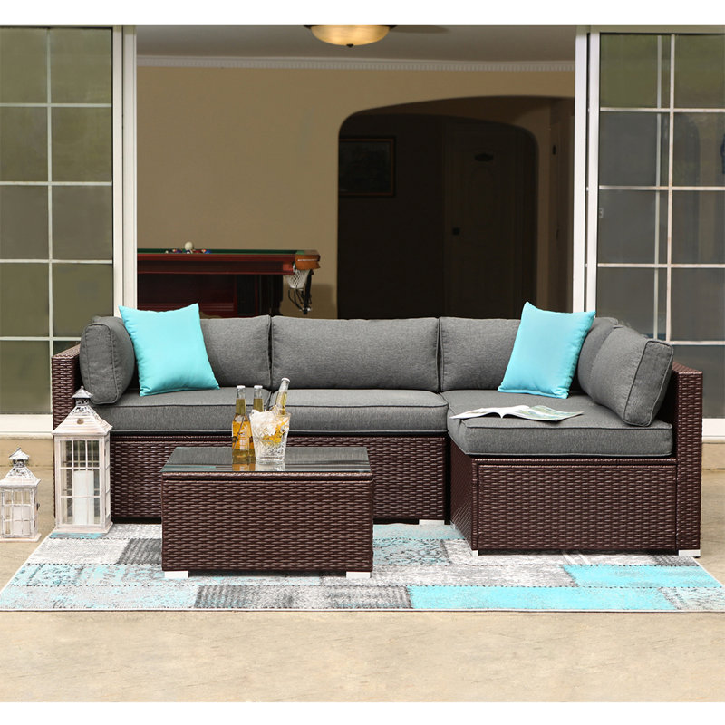 Bavorov 3 - Person Patio Conversation Set with Cushions