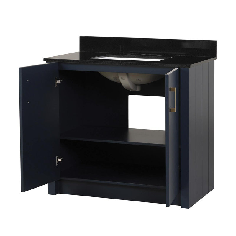 Meuble-lavabo pour la salle de bain simple, Noir