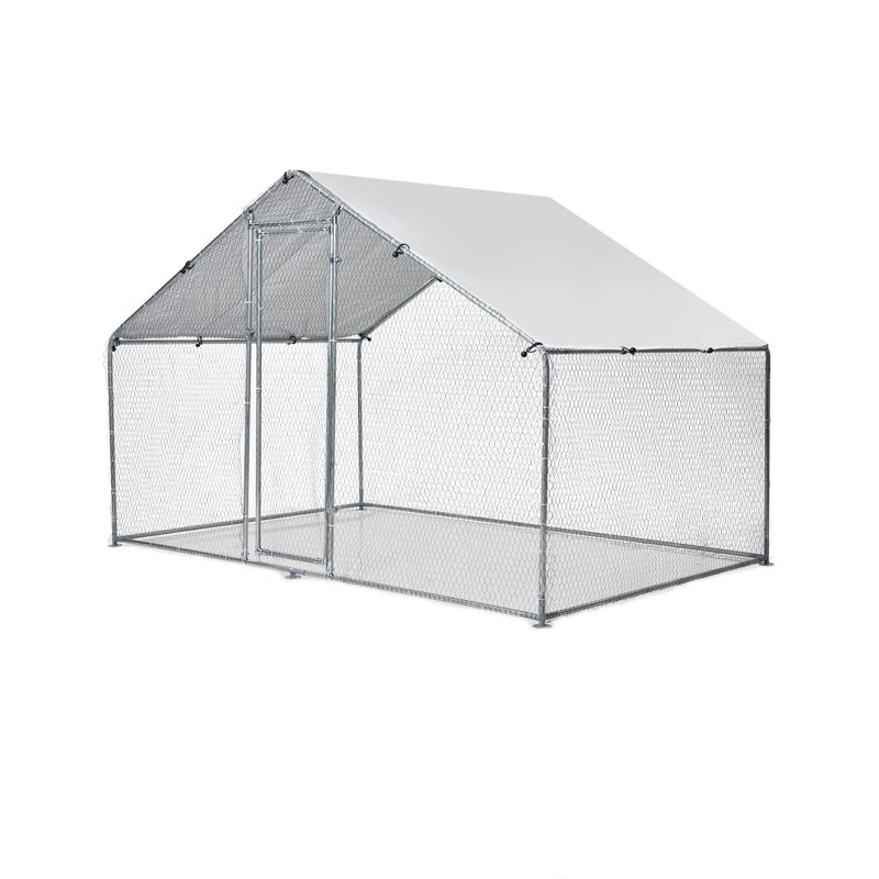 Enclos de poulailler avec couvercle imperméable et anti-ultraviolet pour l'extérieur, H 76,8 po x l 117,6 po x P 79,2 po