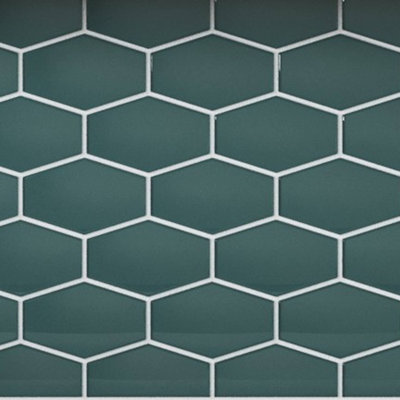 Long Hex 10.60in.x11 in. Glass Mosaic Tile