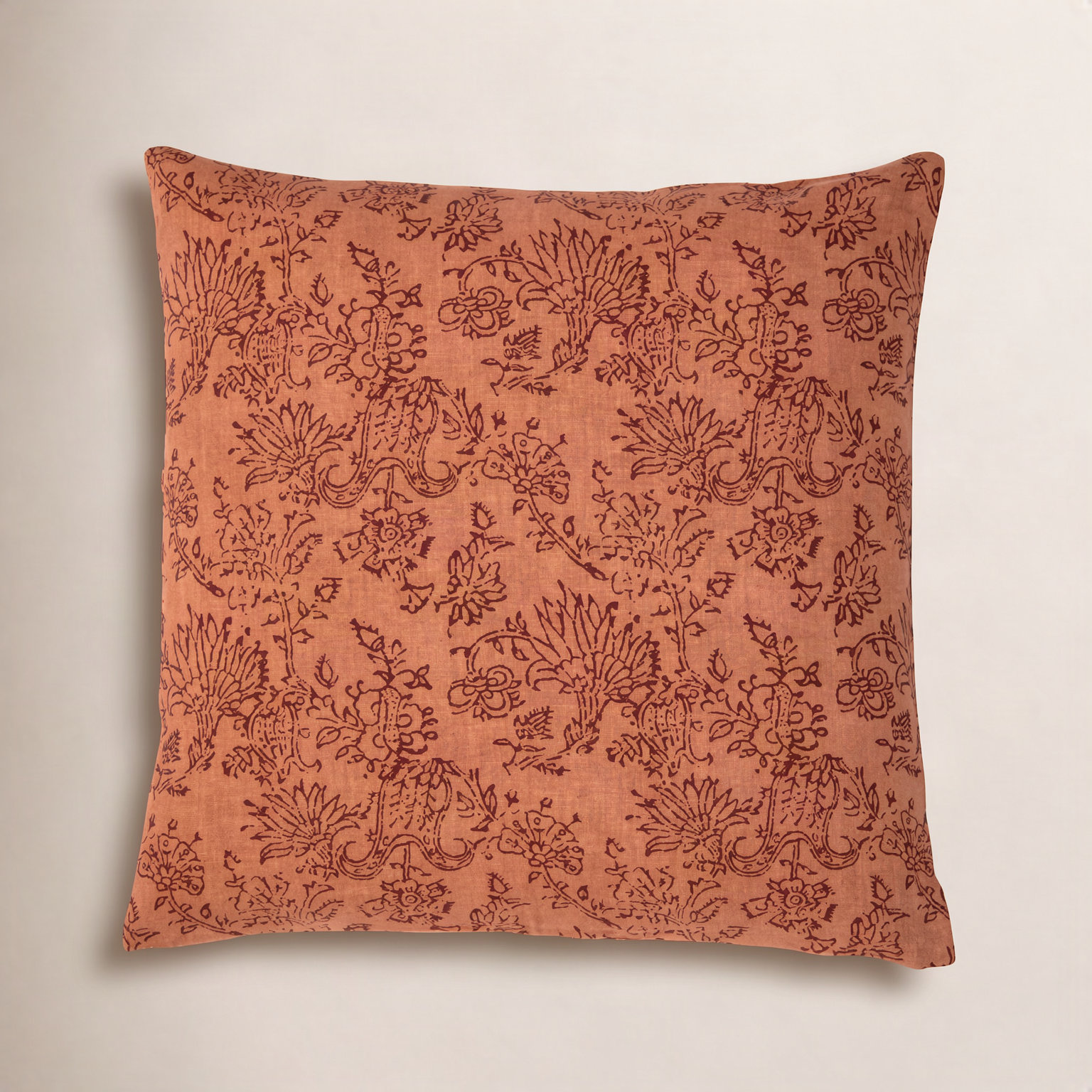 20" x 20" Linen Accent Pillow, Red Abstract