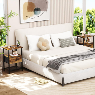 38.9cm W Metal Bedside Table