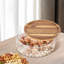 Plateau de rangement pour aliments en verre avec couvercle en bois-87233467