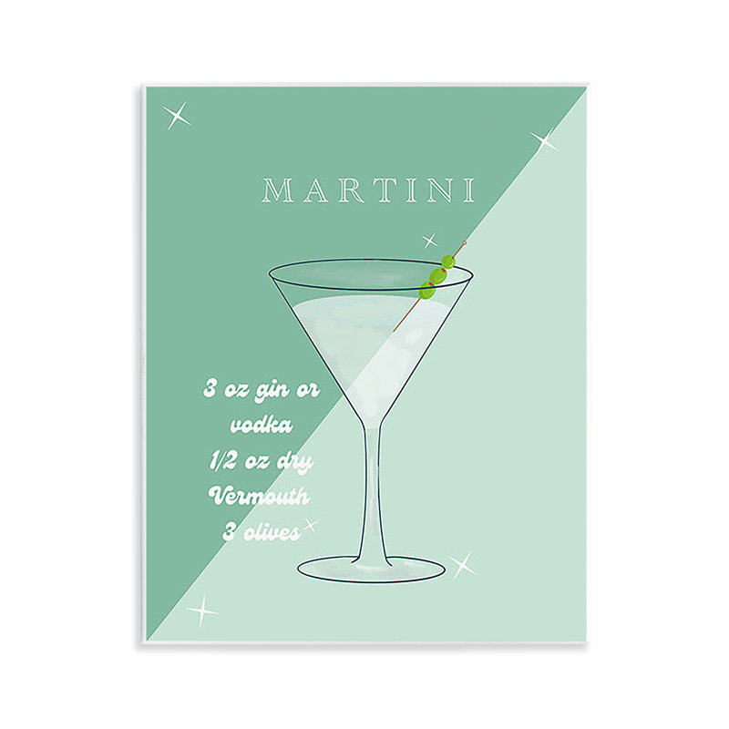 Art moderne sur plaque, "Martini moderne" par Ashley Singleton