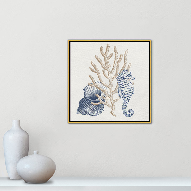 «Into the Sea II» par Kimberly Allen, H 25,5 po x l 25,5 po, Or