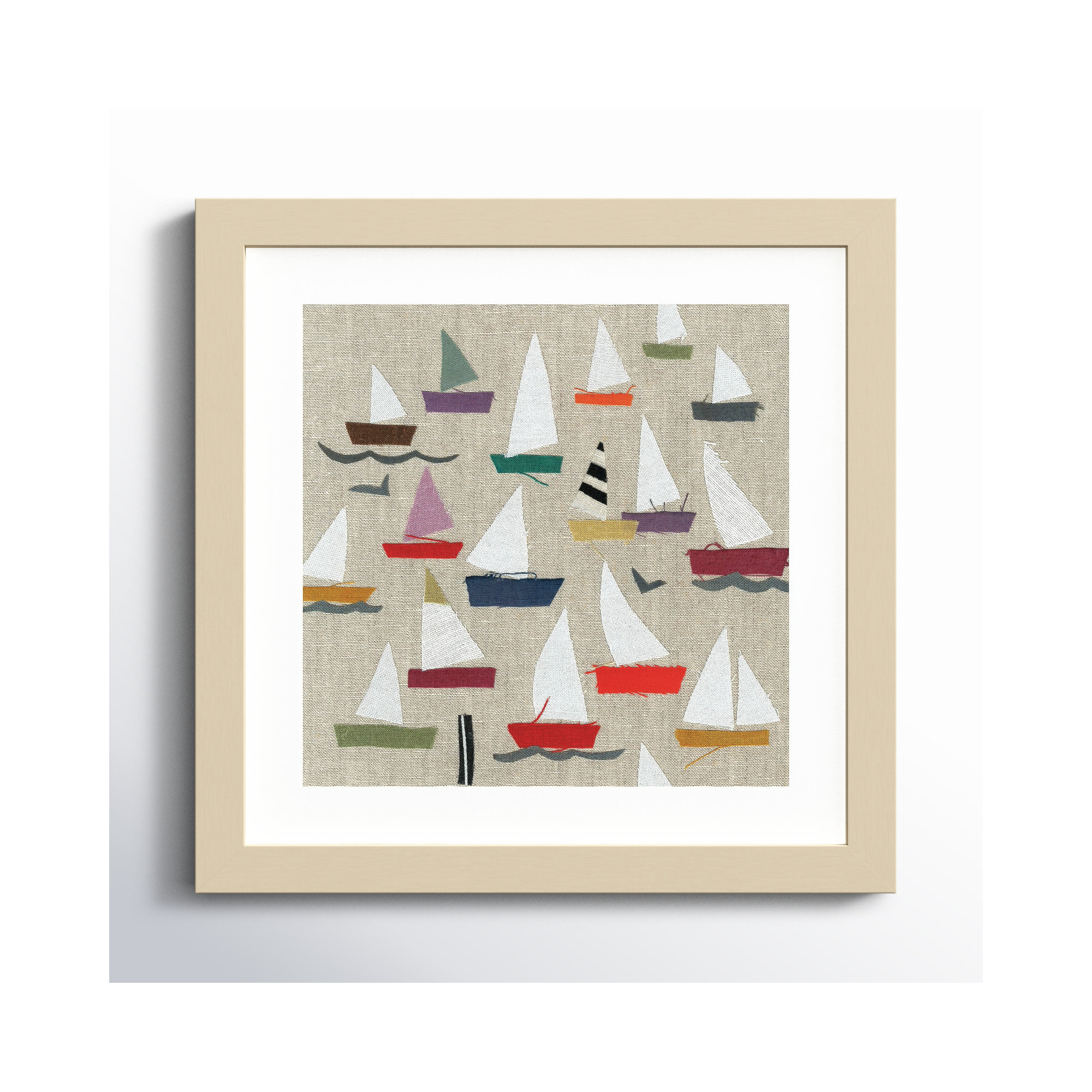 Montier Plain Sailing Framed on Paper by Jenny Frean Print, 13" H x 13" W x 1" D, Brown