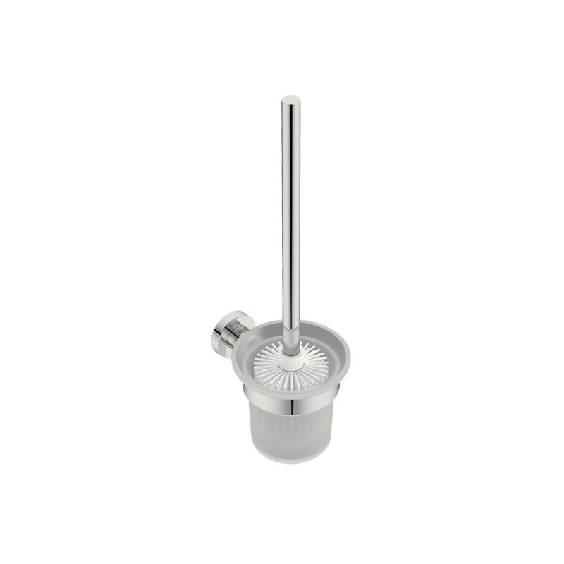 Brosse de toilette murale en métal 15,38 po 4600 Series et support, Acier inoxydable poli
