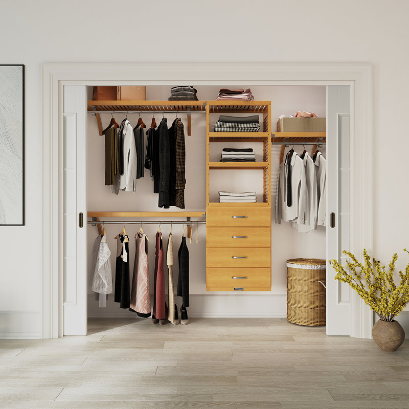 Système d'organisation à 4 tiroirs John Louis Home, Érable miel