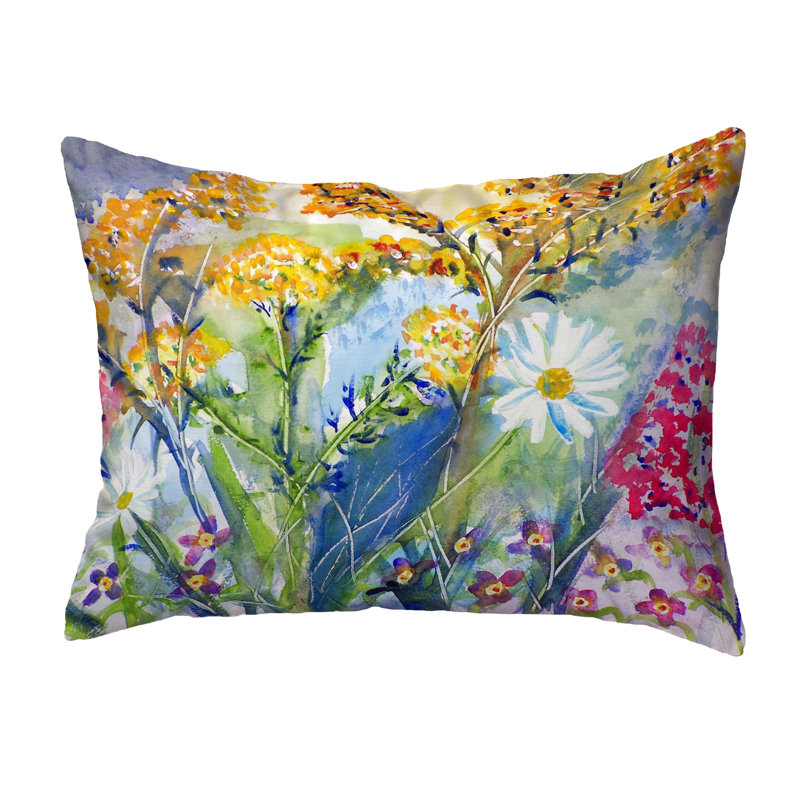 Wild Flower Outdoor Reversible Throw Pillow